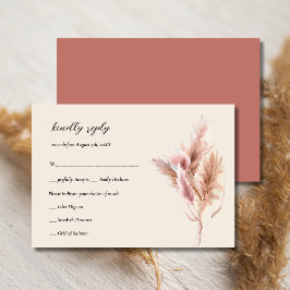 Carte Rustique Boho Pampas Grass RSVP