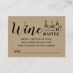 Carte Rustique Couples Couples Ticket Raffle Vin D