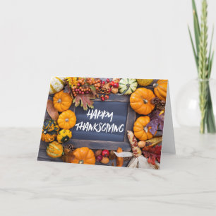 Carte rustique de thanksgiving de récolte