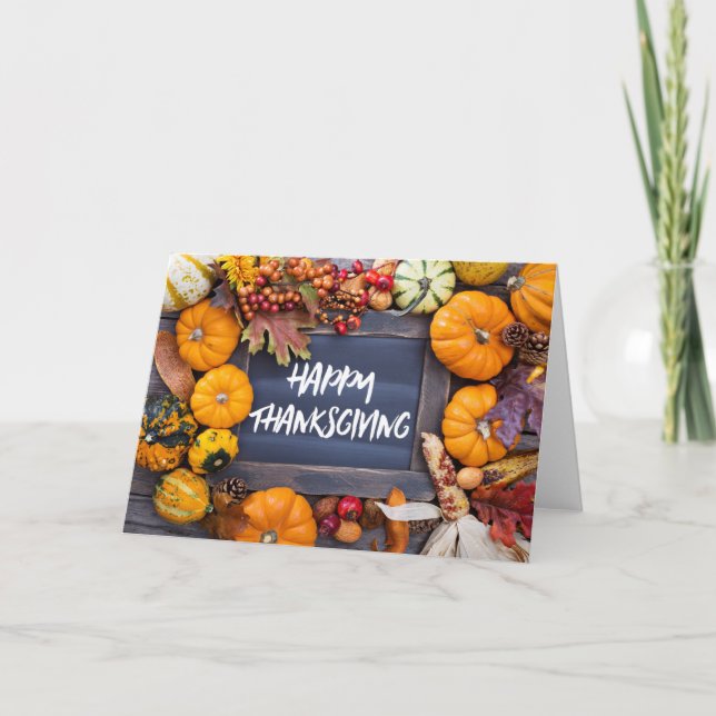 Carte rustique de thanksgiving de récolte (Devant)