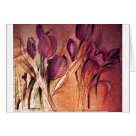 Carte rustique de tulipes