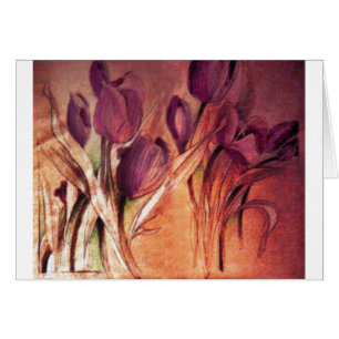 Carte rustique de tulipes