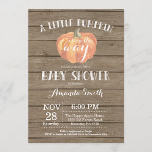 Carte rustique d'invitation de baby shower