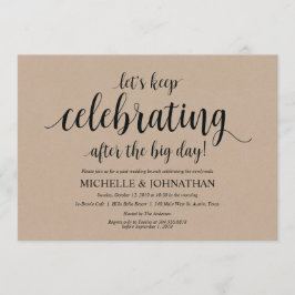 Carte rustique d'invitation de brunch de mariage