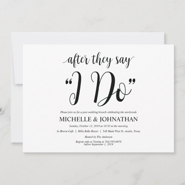 Carte rustique d'invitation de brunch de mariage (Devant)