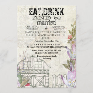 Carte rustique d'invitation de weddibg
