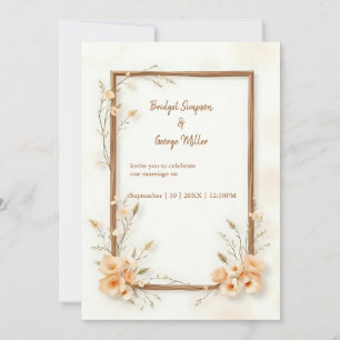 Carte Rustique Earthy Floral Harmony Mariage