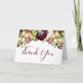 Carte Rustique Floral Botanique Bourgogne Merci