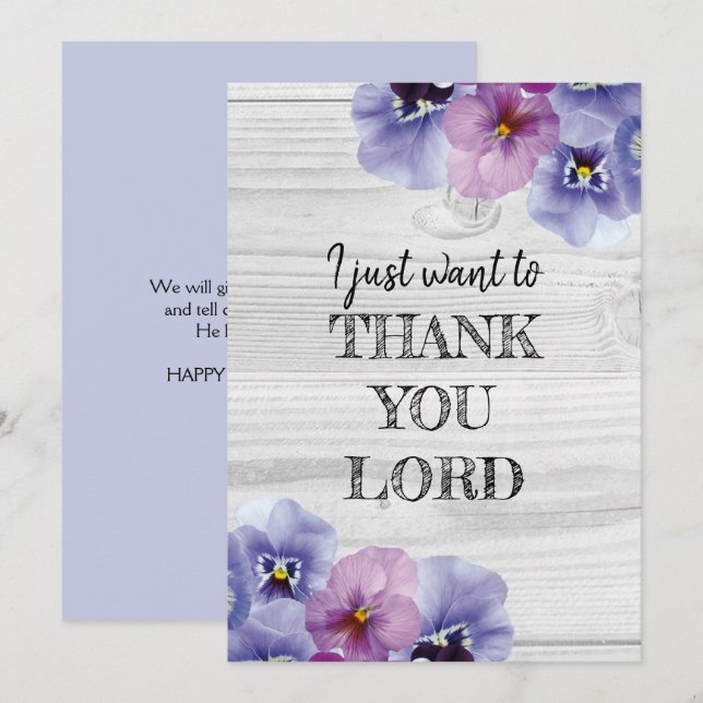 Carte Rustique Floral Christian Thanksgiving (Devant / Derrière)