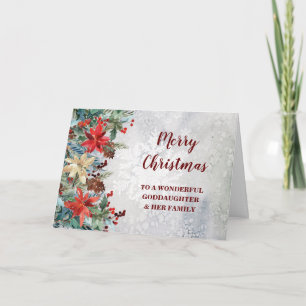 Carte Rustique Floral Godgirl & Famille Joyeux Noël