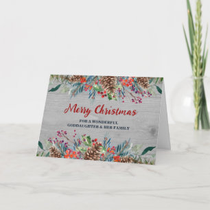 Carte Rustique Floral Godgirl & Noël de famille
