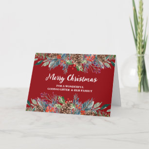 Carte Rustique Floral Godgirl & Noël de famille