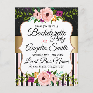 Carte Rustique Floral Mariage Bachelorette Party