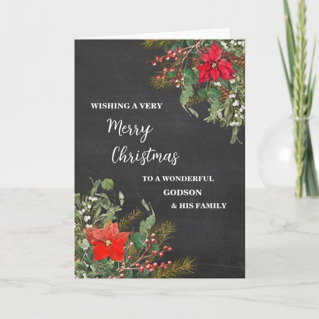Carte Rustique Godson & Family Joyeux Noël (Devant)