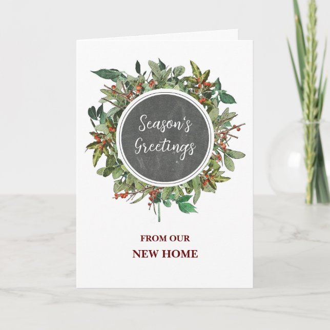 Carte Rustique Nous avons déménagé Nouvelle Adresse Noël (Devant)