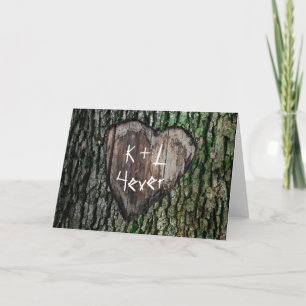 Carte Rustique Personnalisé Arbre sculpté Amateurs de co