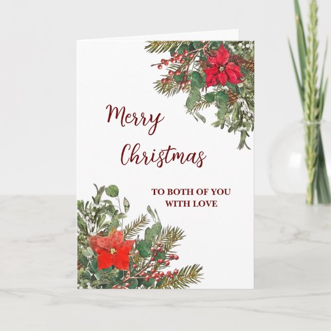 Carte Rustique Pour Les Fêtes De Noël En Couple (Devant)