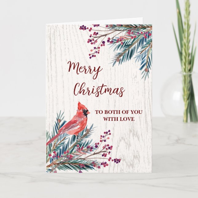 Carte Rustique Pour Les Fêtes De Noël En Couple (Devant)