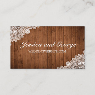 Carte Rustique Wood & White Lace Website Card