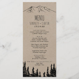 Carte Rustique Woodsy Mountain Dinner Menu