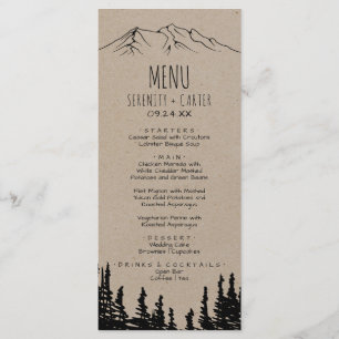 Carte Rustique Woodsy Mountain Dinner Menu