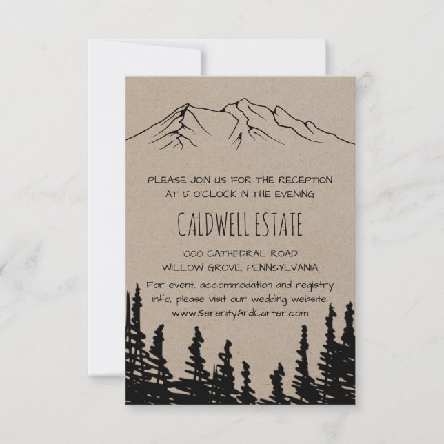 Carte Rustique Woodsy Mountain Wedding (Devant)