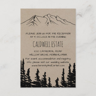 Carte Rustique Woodsy Mountain Wedding