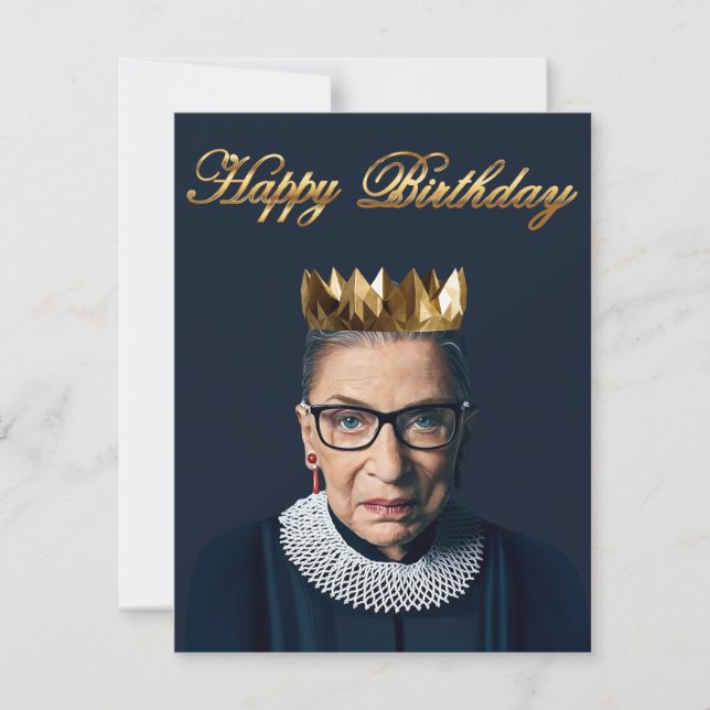 Carte Ruth Bader Ginsburg avec couronne d'or (Devant)