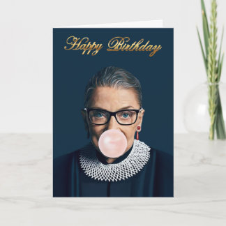 Carte Ruth Bader Ginsburg Bubble Gum Rose Joyeux Anniver