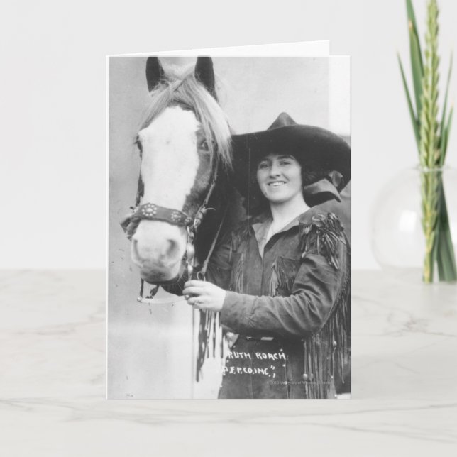Carte Ruth Roach et son cheval. (Devant)