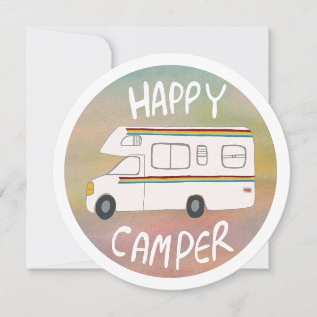 Carte RV Happy Camper Rainbow Sunset Motorhome (Devant)