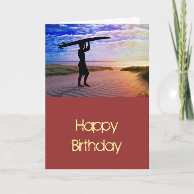 Carte Sable et nuages de surfeurs couchés (Devant)