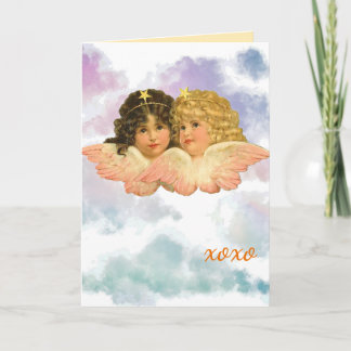 CARTE SAC CADEAU JUMELLES ANGÈLES EN PASTEL