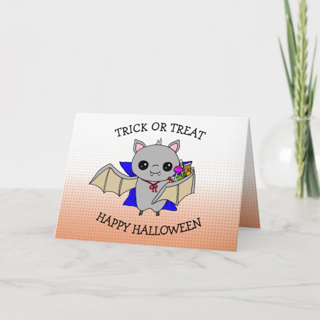 Carte Sac mignon d'Halloween pour la collecte de bonbons (Devant)