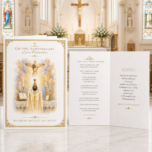 Carte Sacerdoté eucharistique Ordination catholique Béné