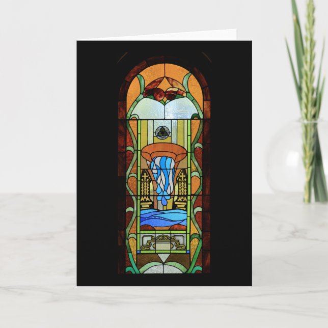 Carte Sacrement du Baptême Verre d'Art (Devant)