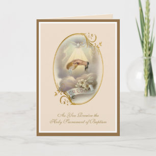 Carte Sacrement religieux vintage Baptême Adulte ou Bébé