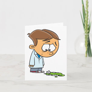 Carte Sad Boy Scientist avec Broken Experiment