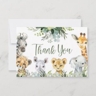 Carte Safari Animaux Oh Baby Green Jungle Baby shower