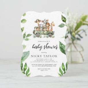 Carte Safari de Bébé aux Animaux Mignons de la Forêt