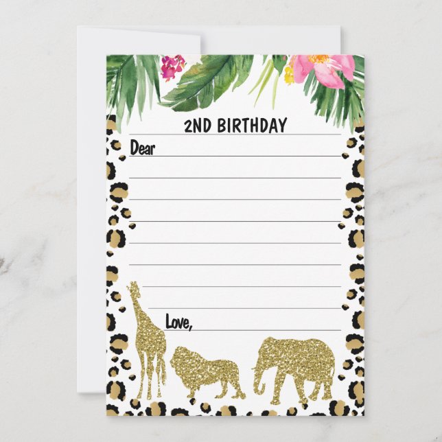 Carte Safari Gold Cheetah Imprimer Temps Capsule (Devant)