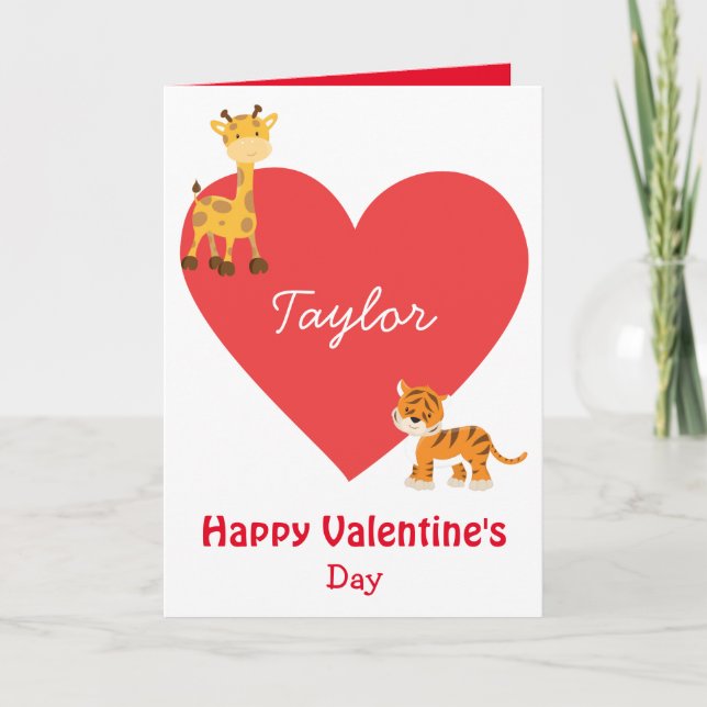 Carte Safari pour la Saint Valentin pour enfants (Devant)