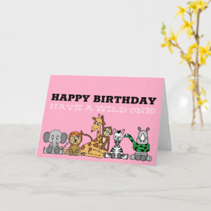 Carte Safari sauvage, Anniversaire des enfants