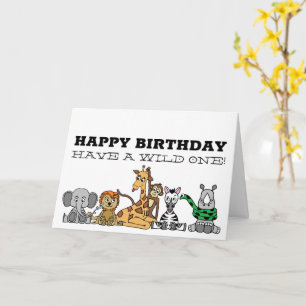 Carte Safari sauvage, Anniversaire des enfants
