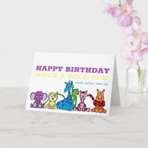 Carte Safari sauvage, Anniversaire des enfants