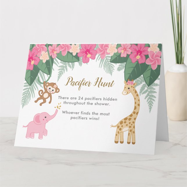 Carte Safari thème Bébé fille Trouver le Pacifique jeu (Devant)
