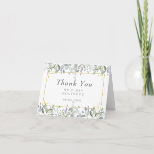 Carte Sage et Lilac Mariage Floral Merci