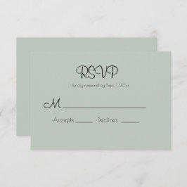 Carte Sage Green Modern Wedding RSVP