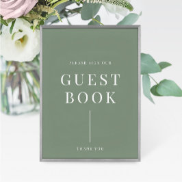 Carte Sage Green Moderne Élégant Mariage Livre d'or