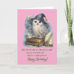 Carte Sagesse & Connaissance Chouette neigeuse Joyeux An